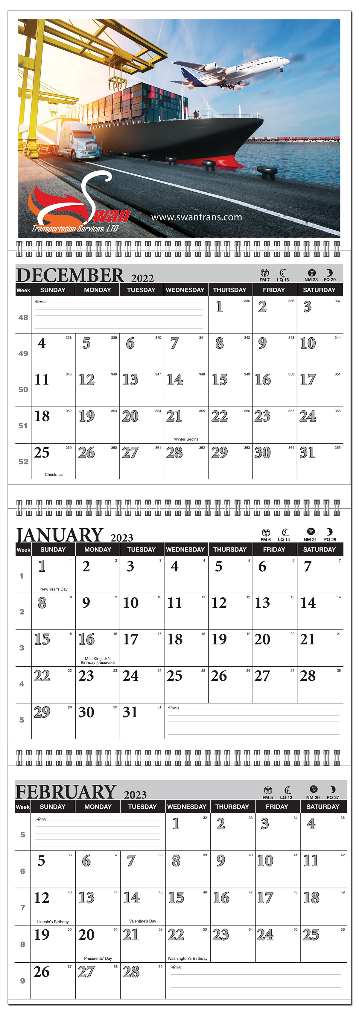 3 Month View Budget Full Color Wall Calendar 1