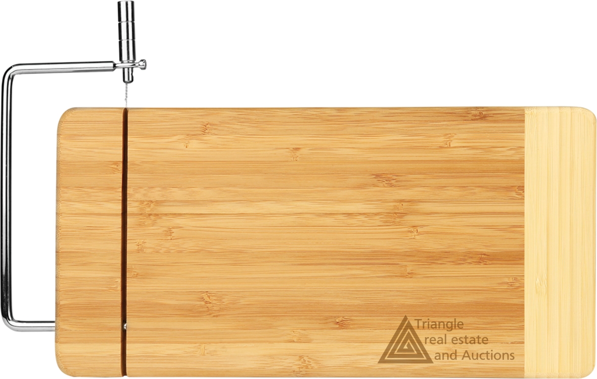 12" x 6" Bamboo Rectangle Cutting Board with Metal Cheese Cutter