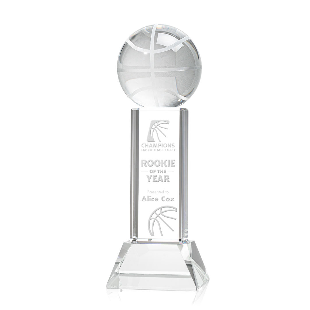 Basketball Award on Stowe Base - Clear 4