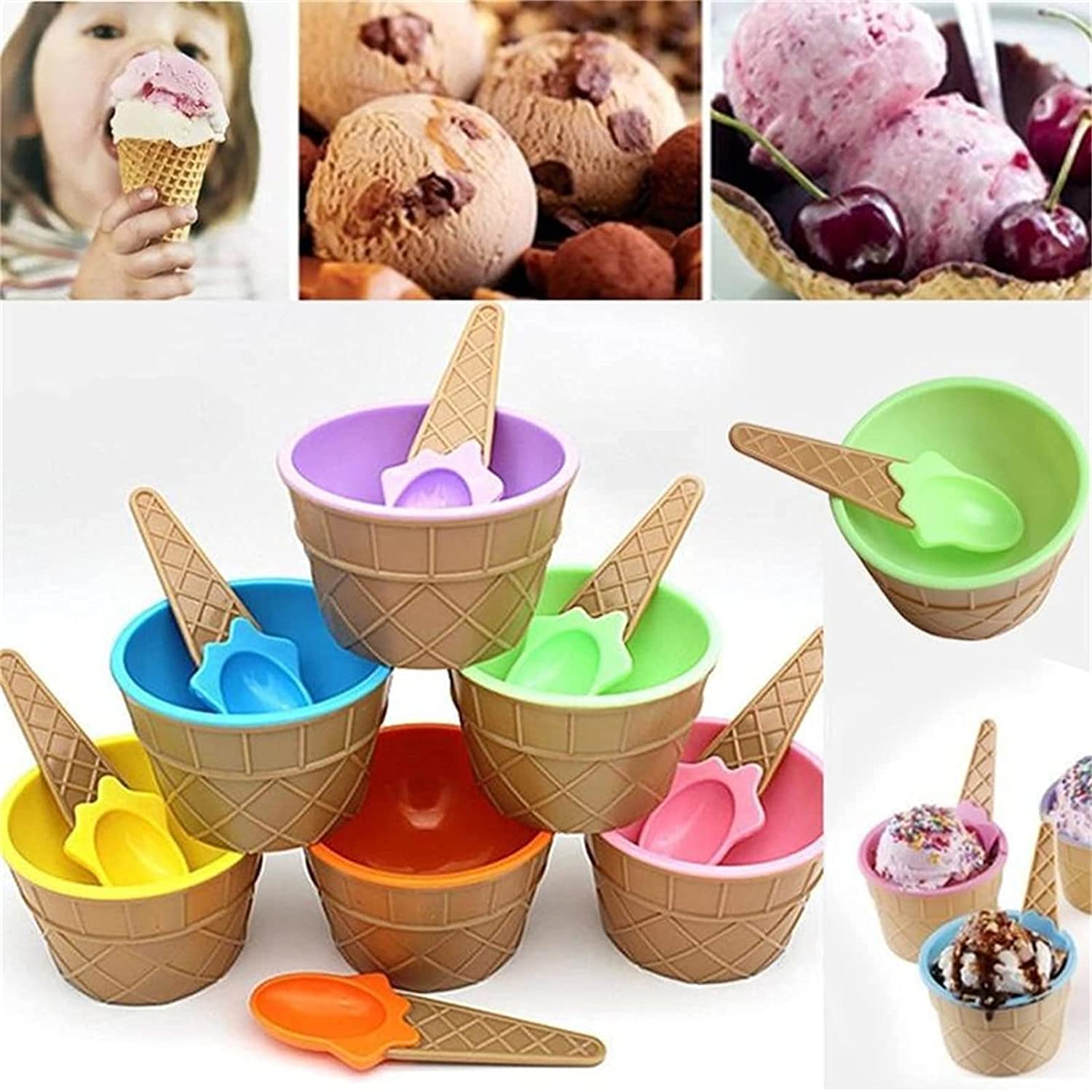 Ice Cream Bowls and Spoons for Summer/Holiday/Parties 26