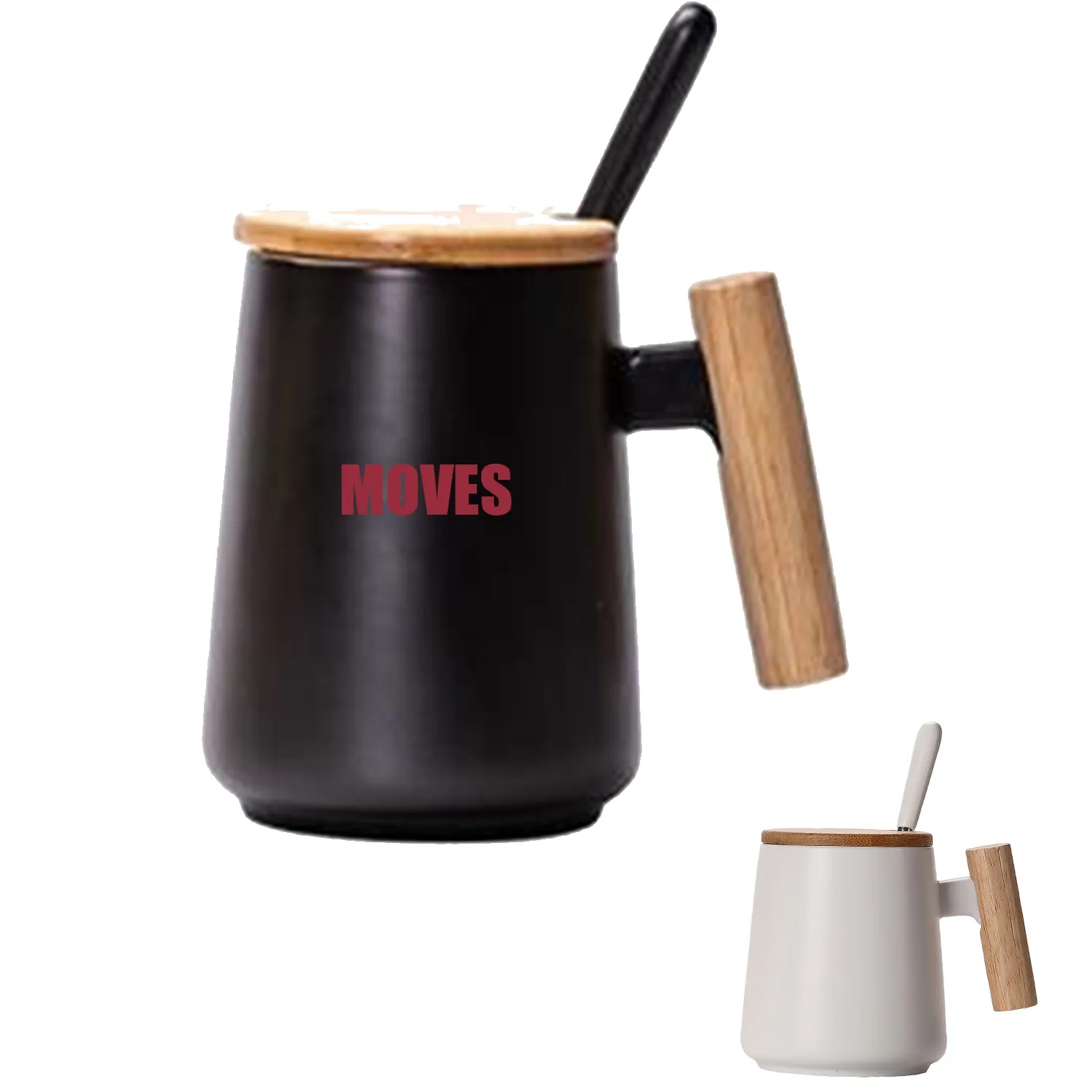 Ceramic Mug Cup With Wooden Handle 1
