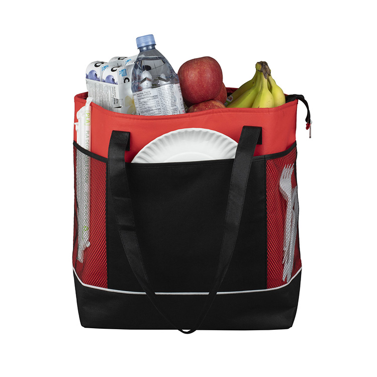 22"W x 16"H x 7 ½"Gusset - "FROST LINE" Super-Sized Insulated Zipper Cooler Tote 68