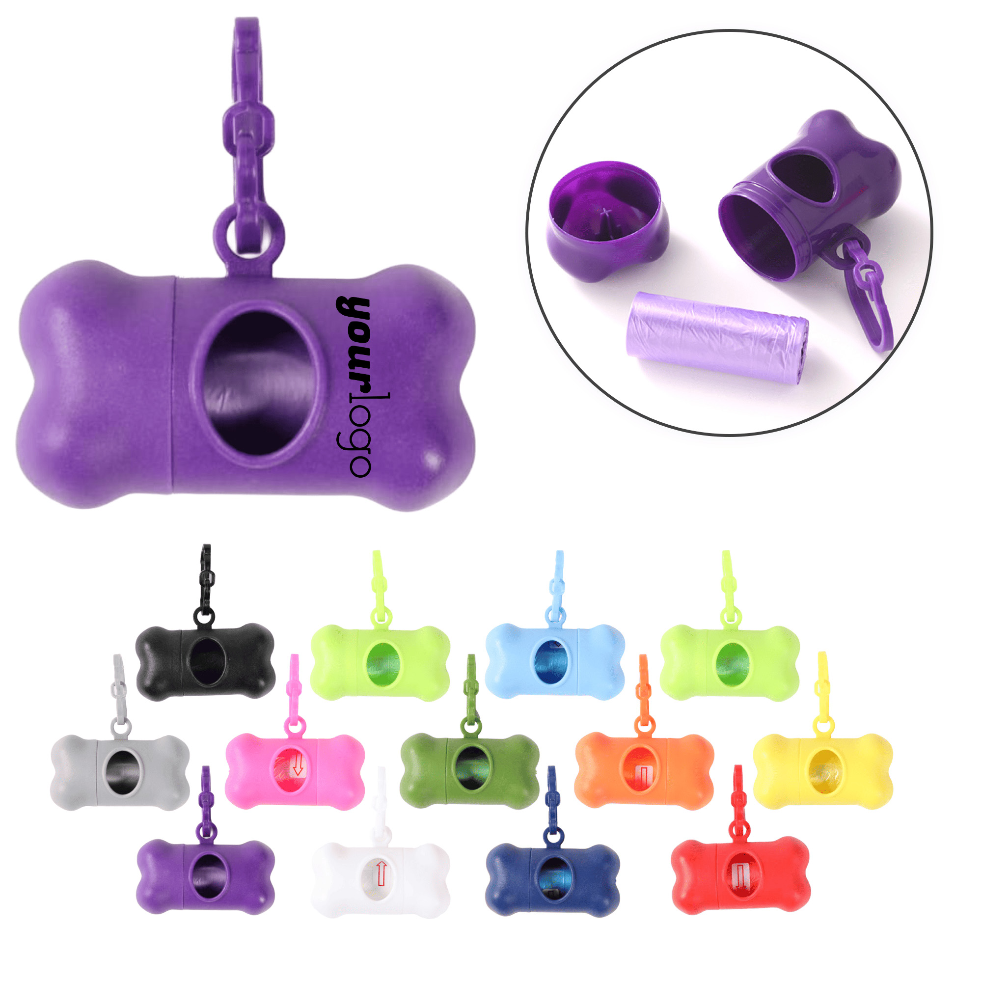 Custom Logo Bone Shaped Pet Waste Dispenser 2