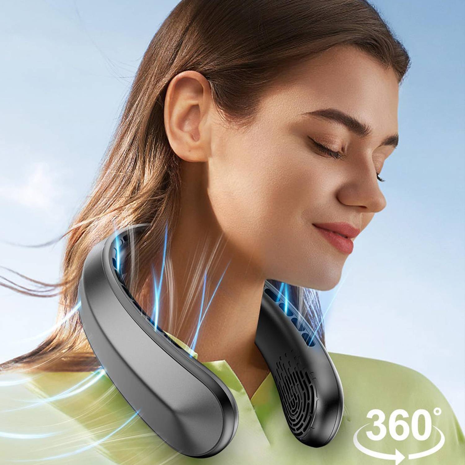 3600mAh Rechargeable Bladeless Neck Fan – Quiet Design 13