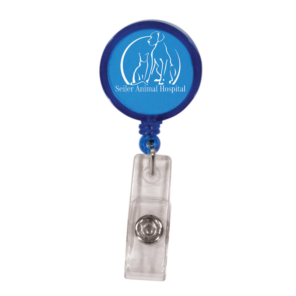 Round Retractable Badge Holder w/ Alligator Clip 12