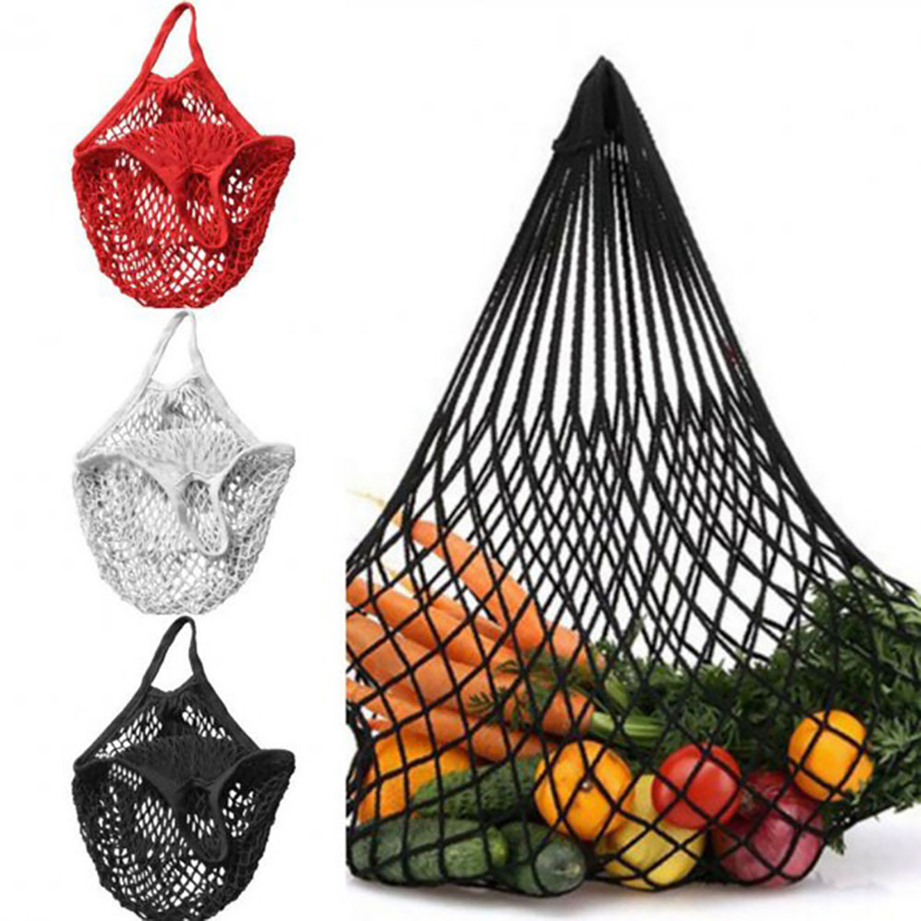 Portable Reusable Mesh Grocery Bags, custom tote bag with logo imprint 4