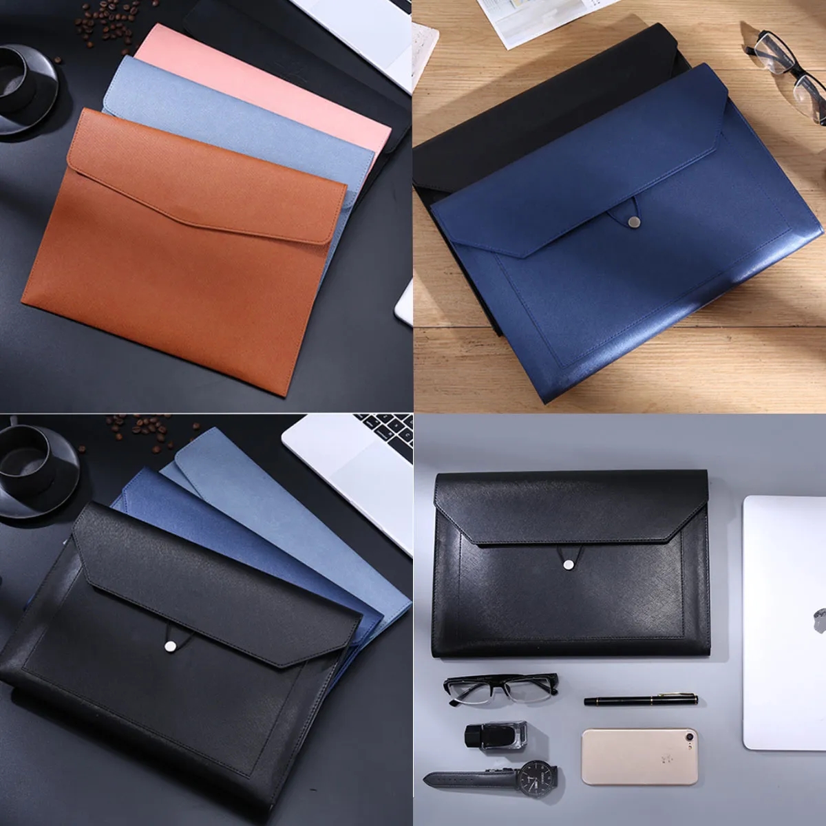 PU Leather Business A4 File Folder Document Storage 5