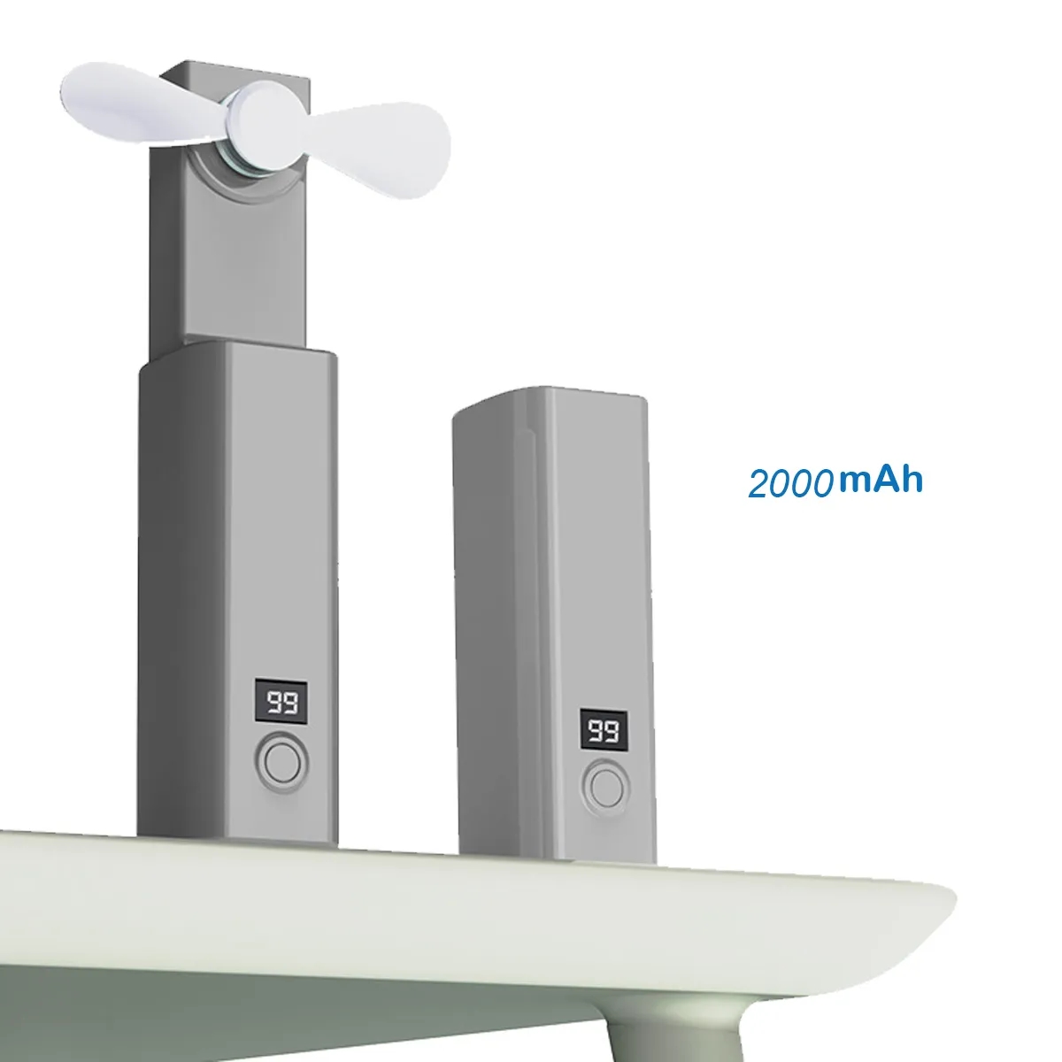2000mA Portable Rechargeable Electric Fan With Power Bank 3
