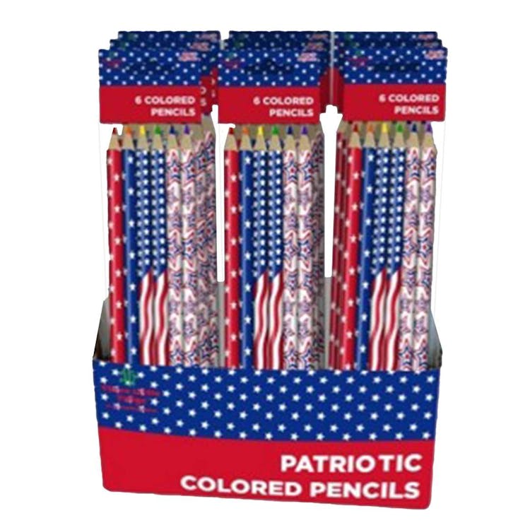 Colored Pencils - Patriotic Foil Wrapped 6 Colors 1