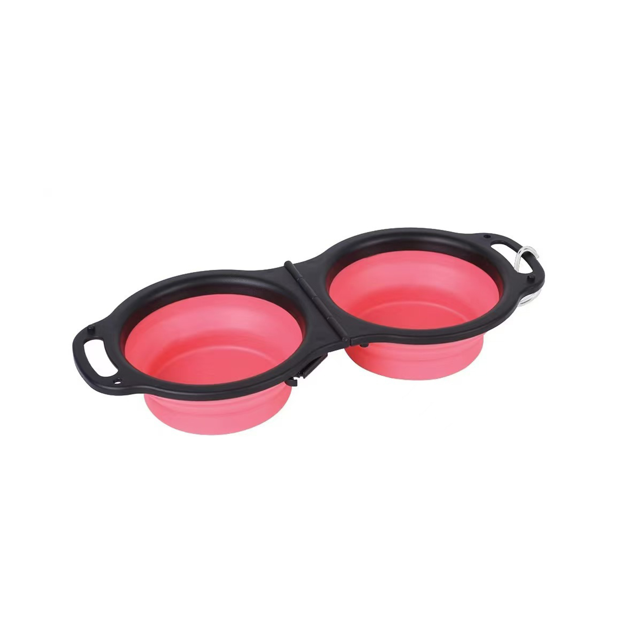 Folding Double Pet Bowl With Carabiner Attachment 6