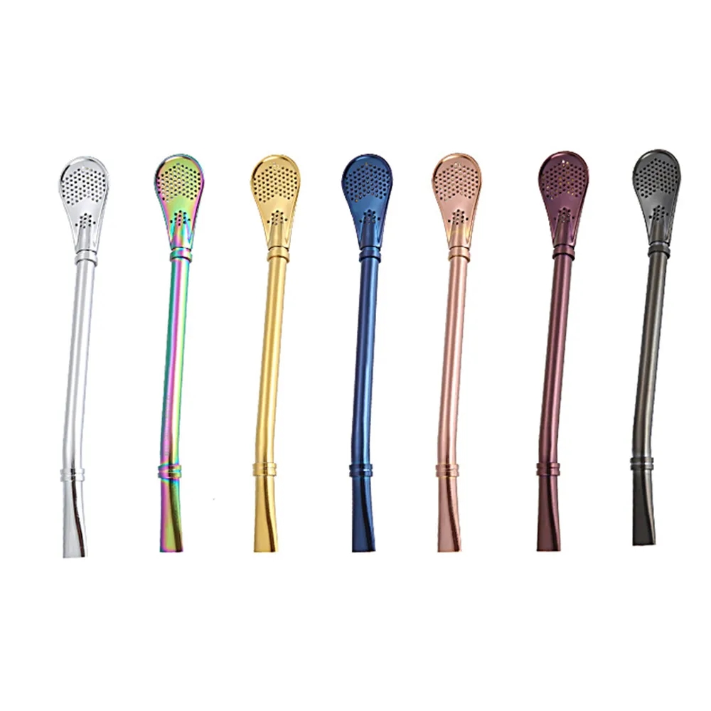 Yerba Mate Bombillas Spoon Drinking Filter Straws 2