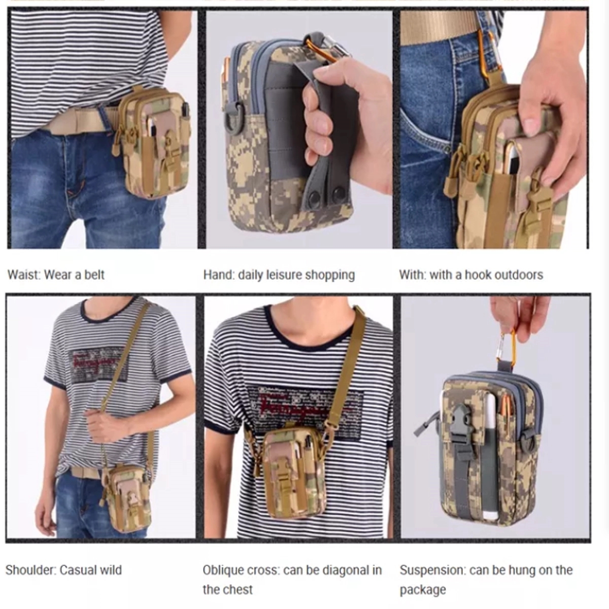 2 In 1 Tactical Waist Pouch with Shoulder Strap 3