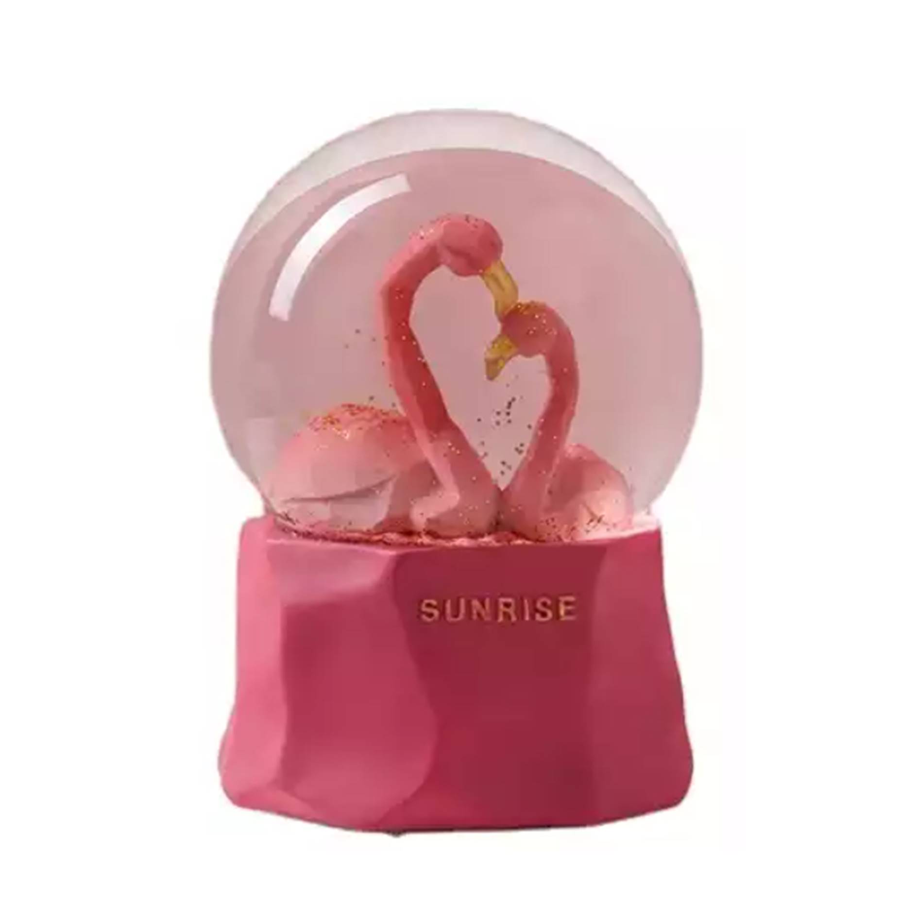 Custom Flamingo & Penguin Snow Globe 2