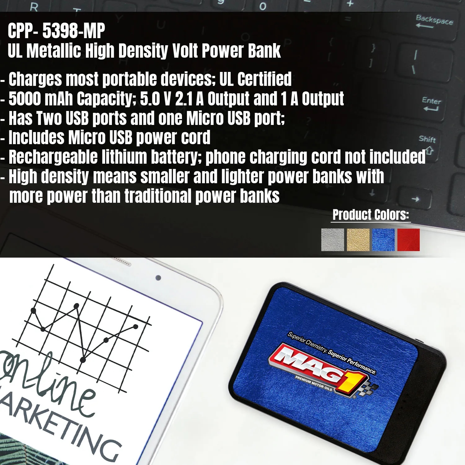 UL METALLIC HIGH DENSITY VOLT POWER BANK 13