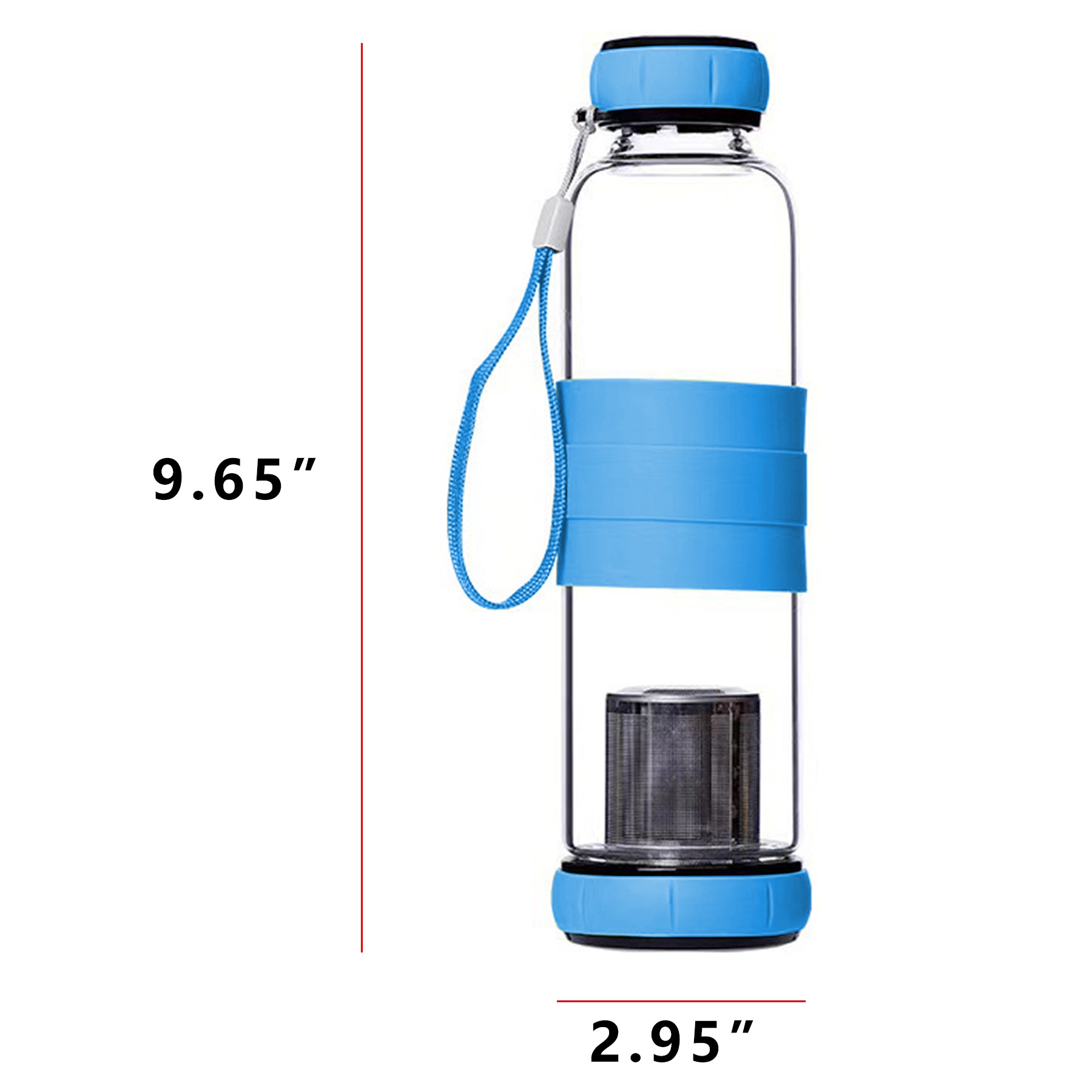 18Oz Glass Tea Bottle W/ Infuser 2