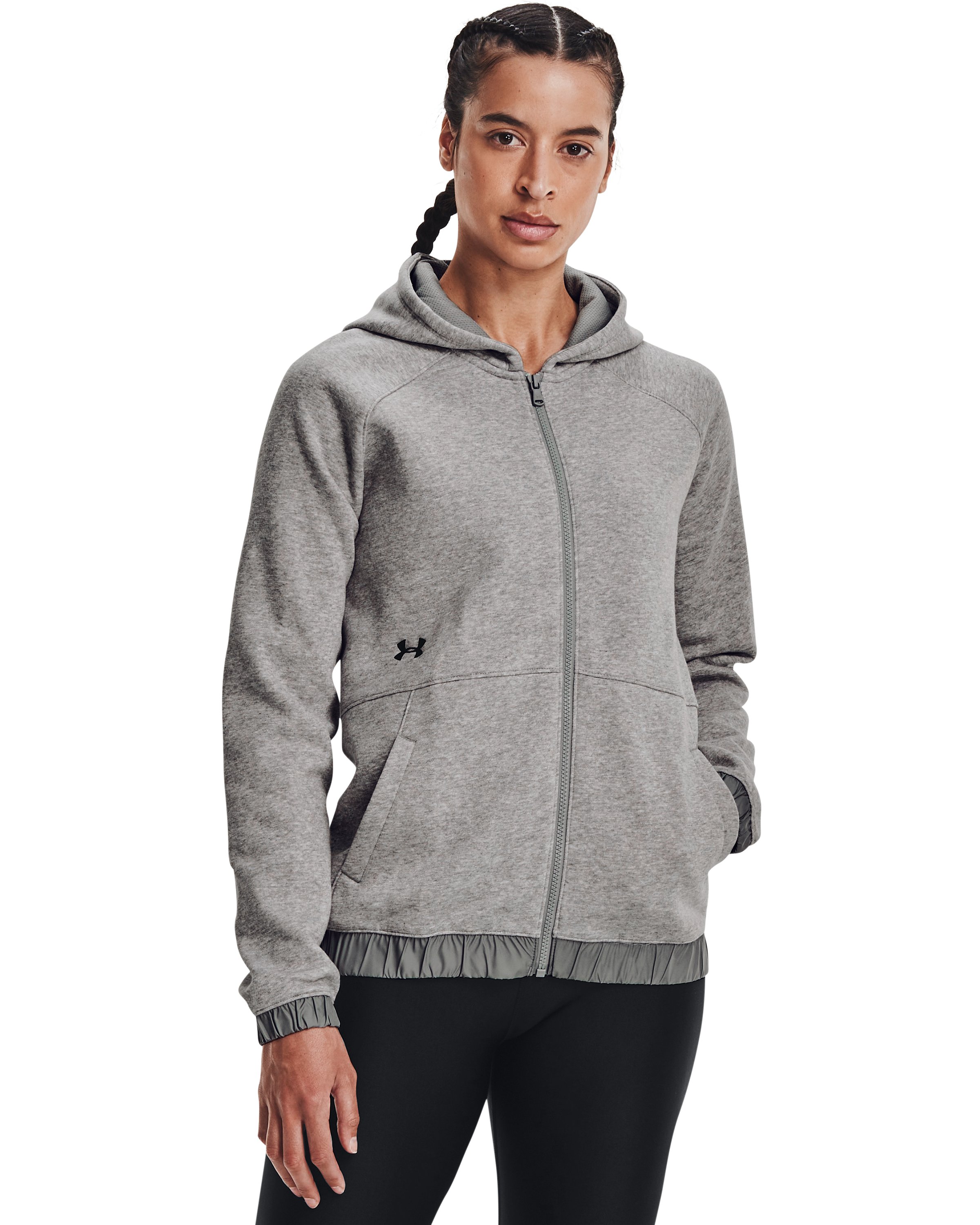 Women's UA Hustle Fleece Full Zip Hoodie, custom hoodie or sweatshirt with logo imprint 4