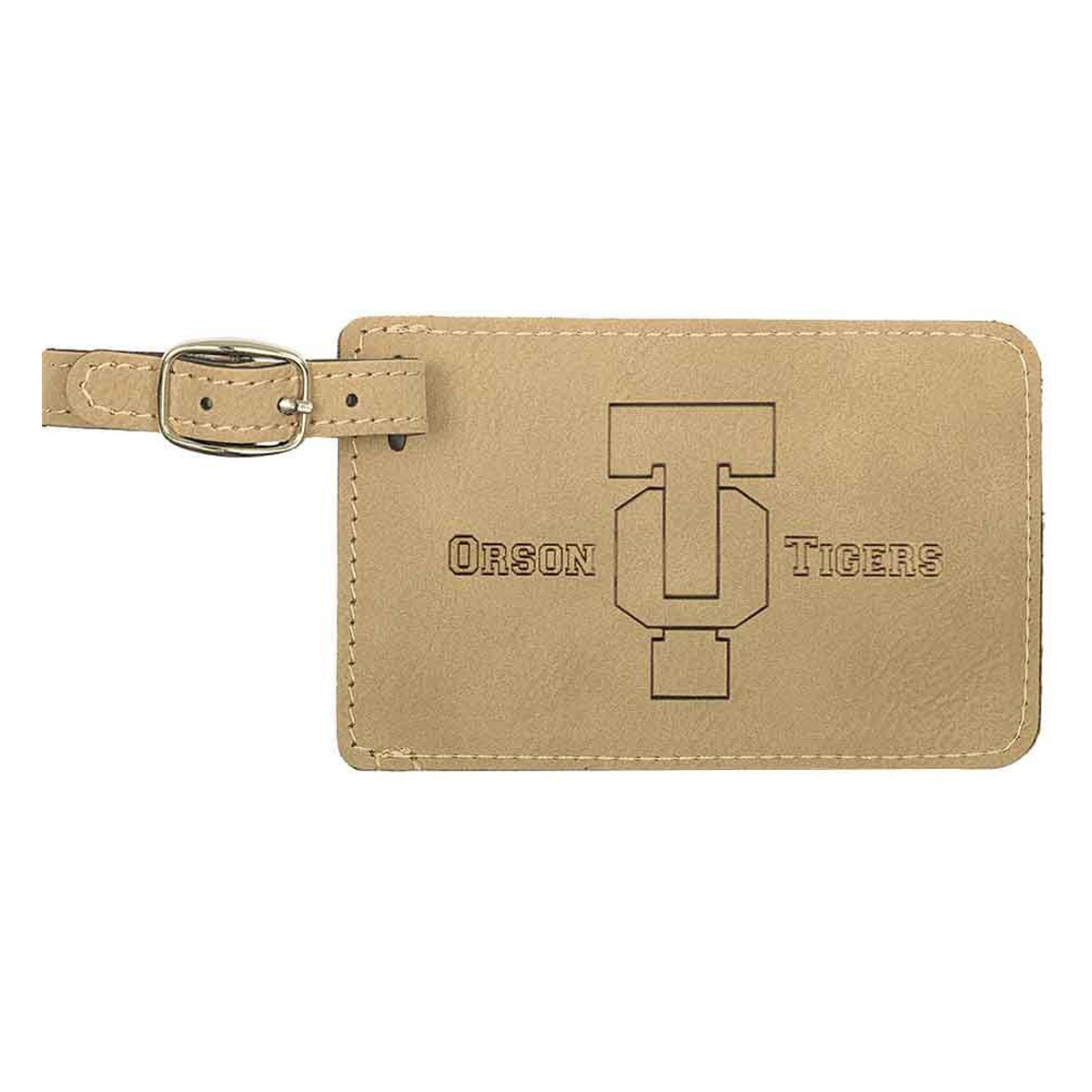 Light Brown Leatherette Luggage Tag 4