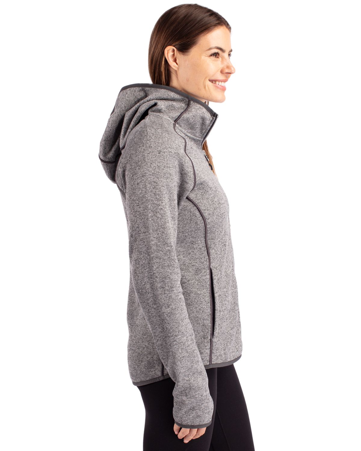 Cutter & Buck Mainsail Sweater-Knit Womens Full Zip Hooded Jacket 59
