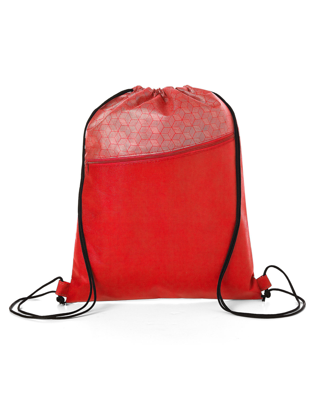 Hexagon Pattern Non-Woven Drawstring Backpack. 2