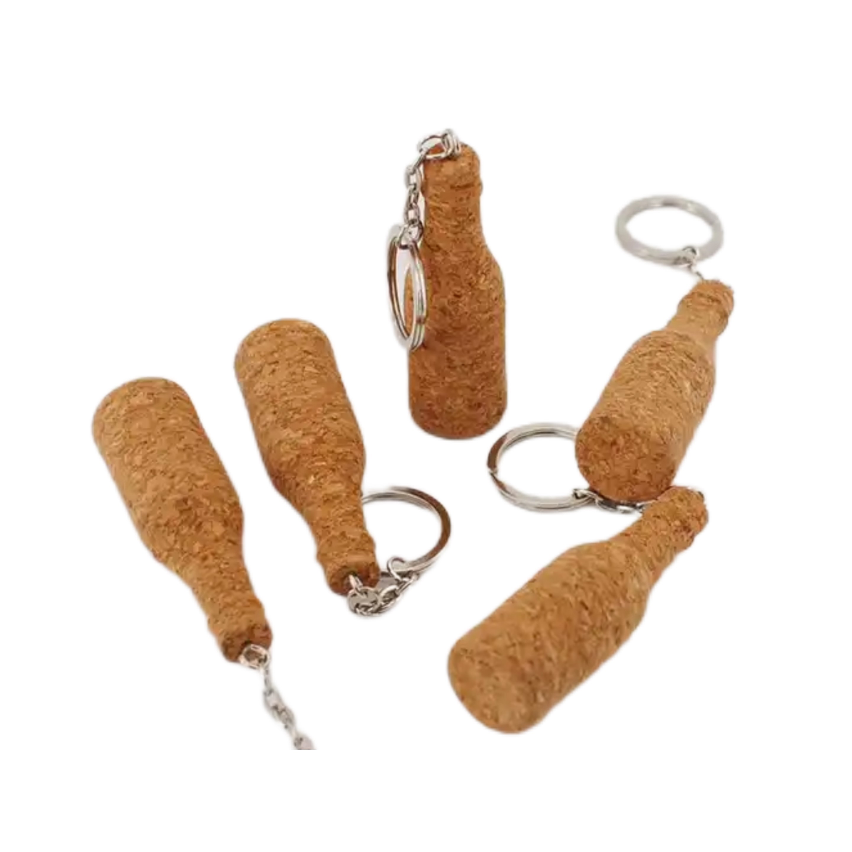 Wine Bottle Shaped Cork Keychain 2