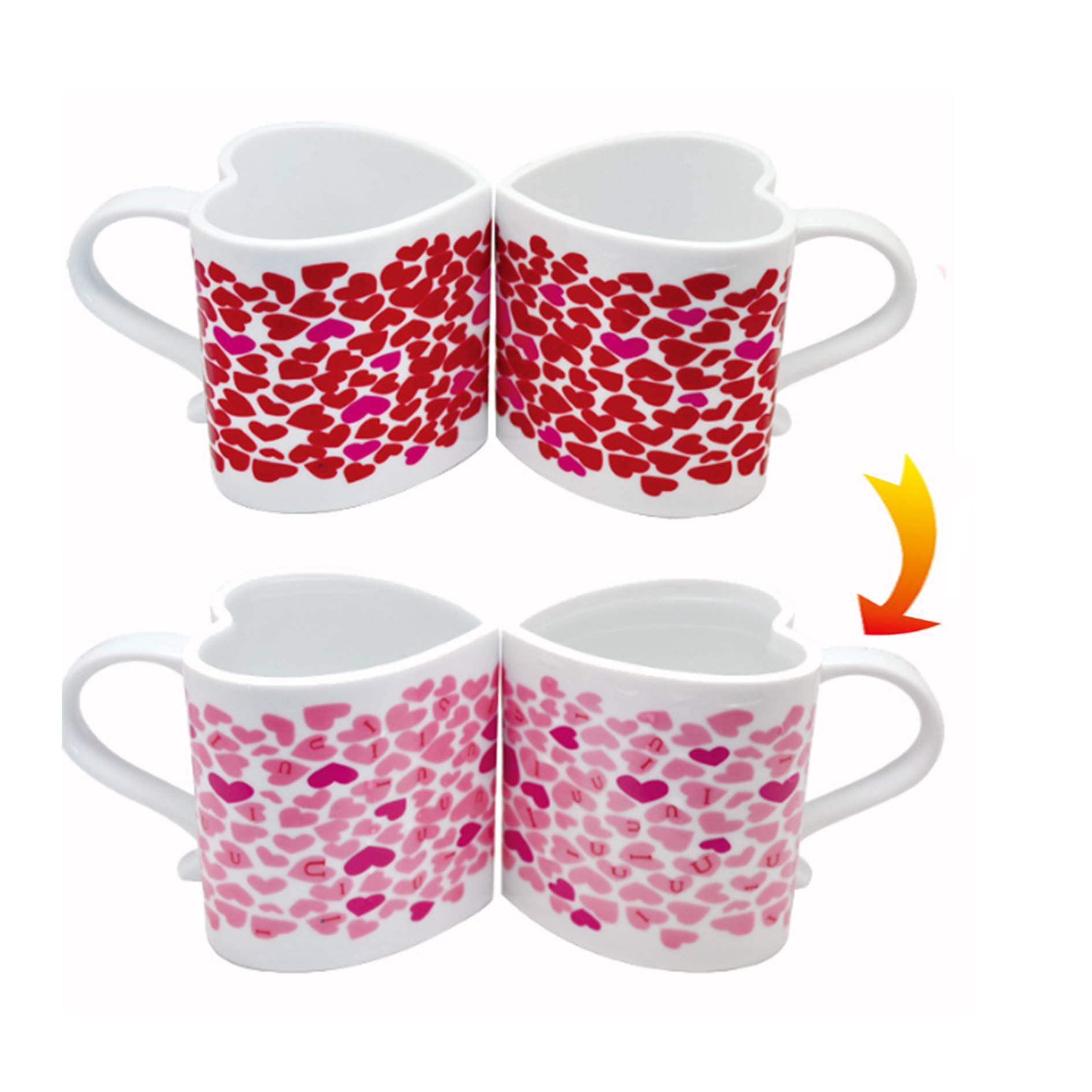 Love Heart Shaped Color Changing Ceramic Mug 3