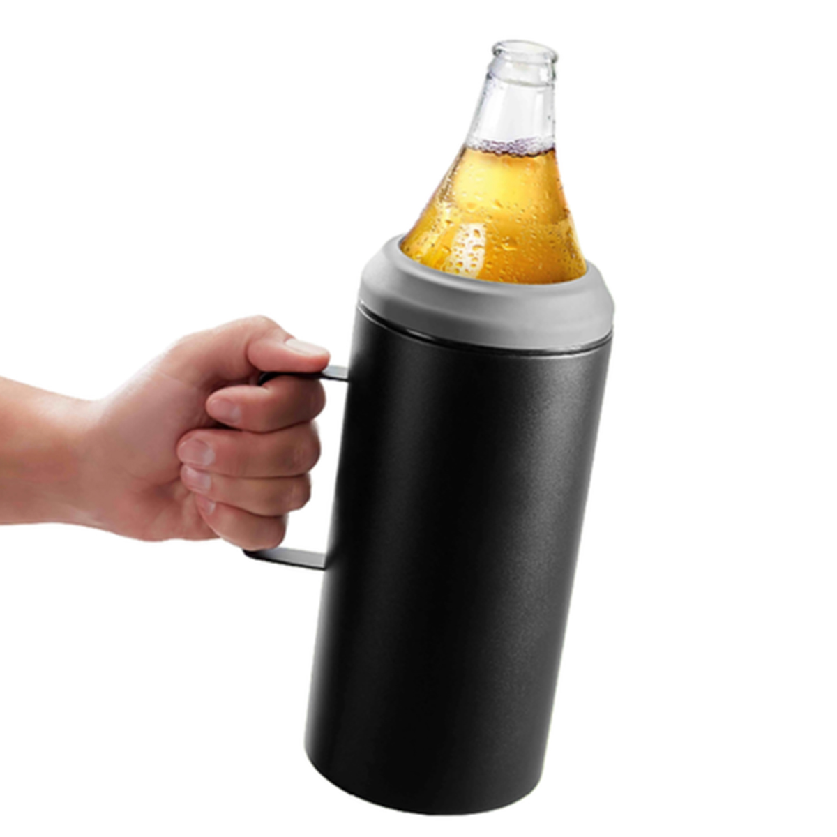 40oz Stainless Steel Beer Can Cooler with Handle, custom koozie with logo imprint 5