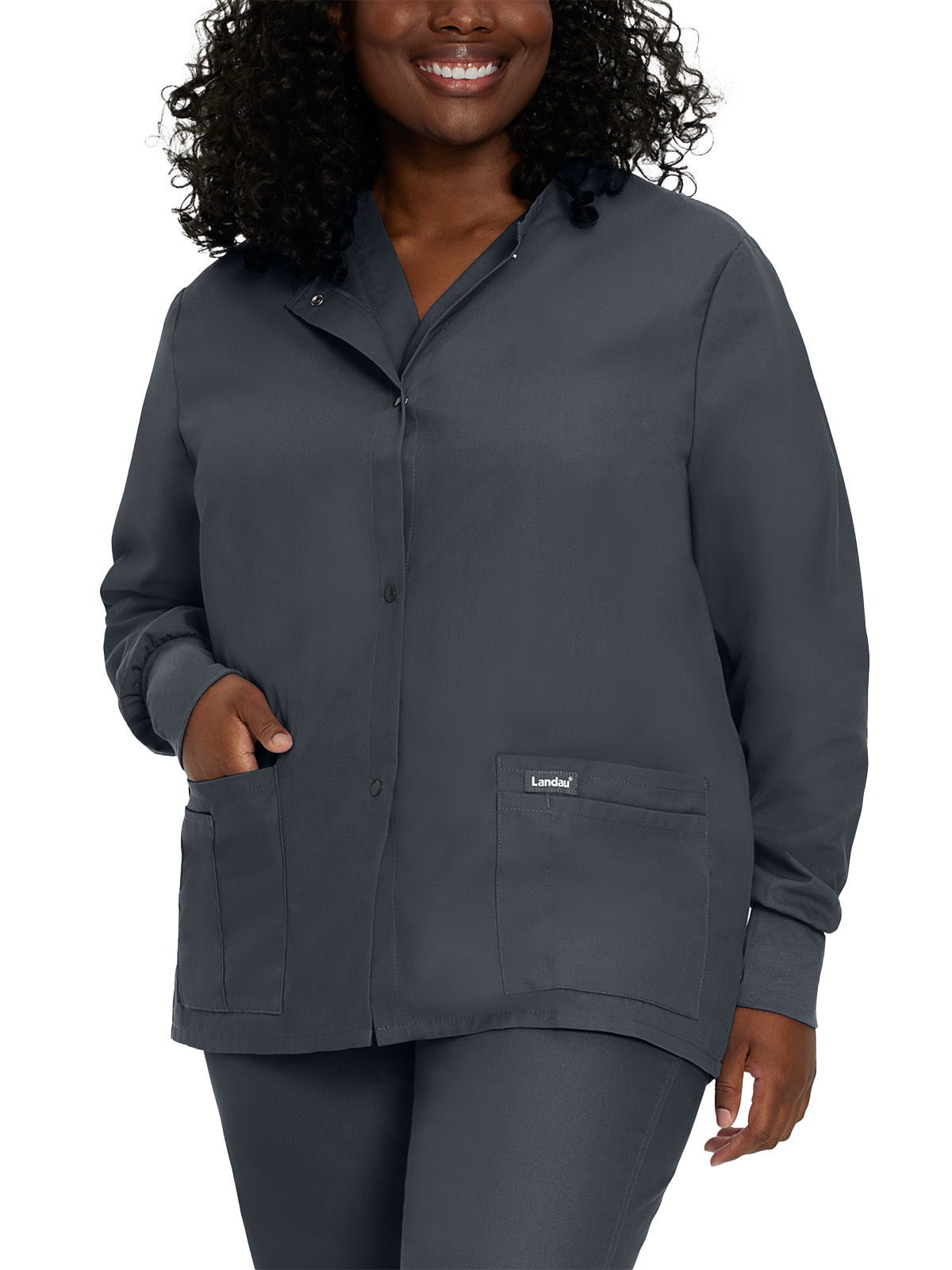 Landau - Essentials - Women's Four-Pocket Crew Neck Warm-Up Jacket 29