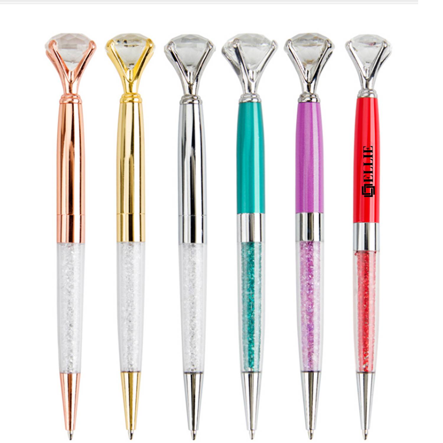 Crystal Diamond Metal Ballpoint Pen With Black Ink 7