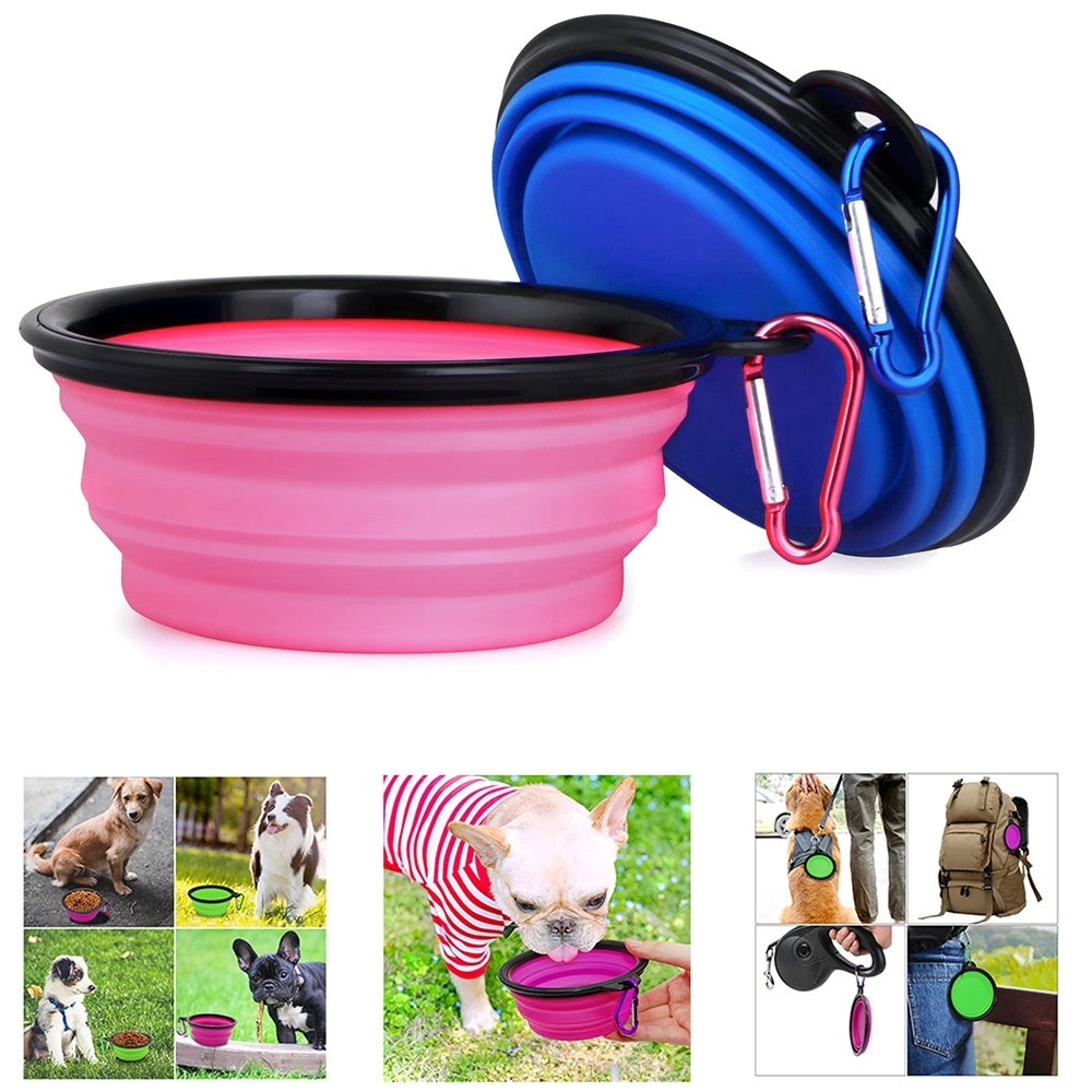 Collapsible Silicone Pet Feeding Water Bowl 2