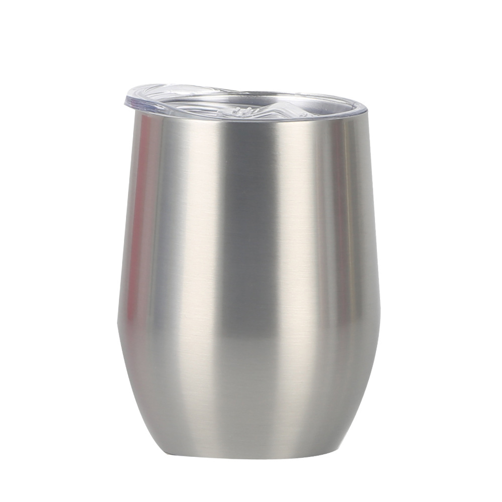 12oz Egg Shaped Insulated Wine Tumblers w/Lids 12