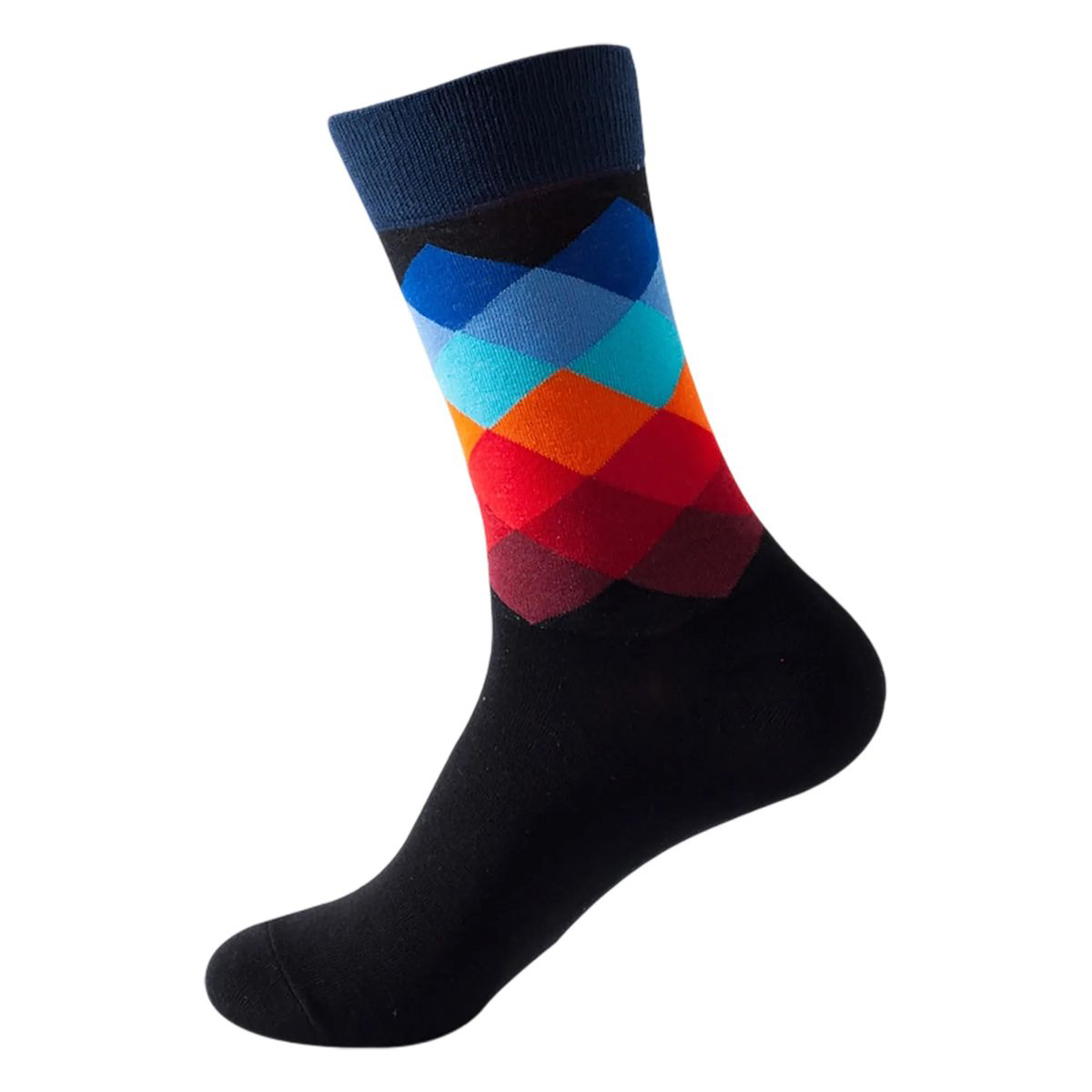 Cotton Crew Socks with Jacquard Pattern 96