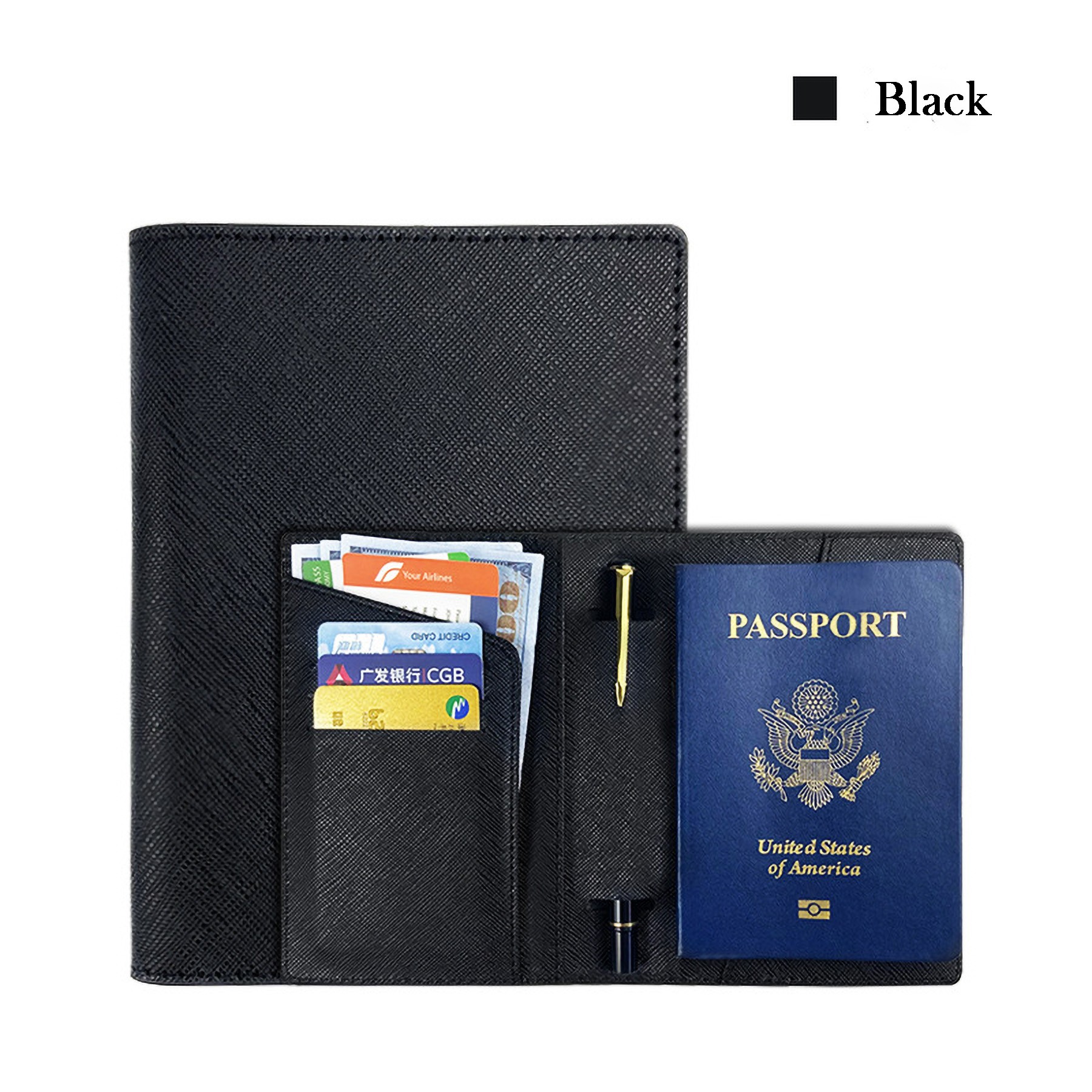 Passport Cover With Card Slots And A Pen Slot 3