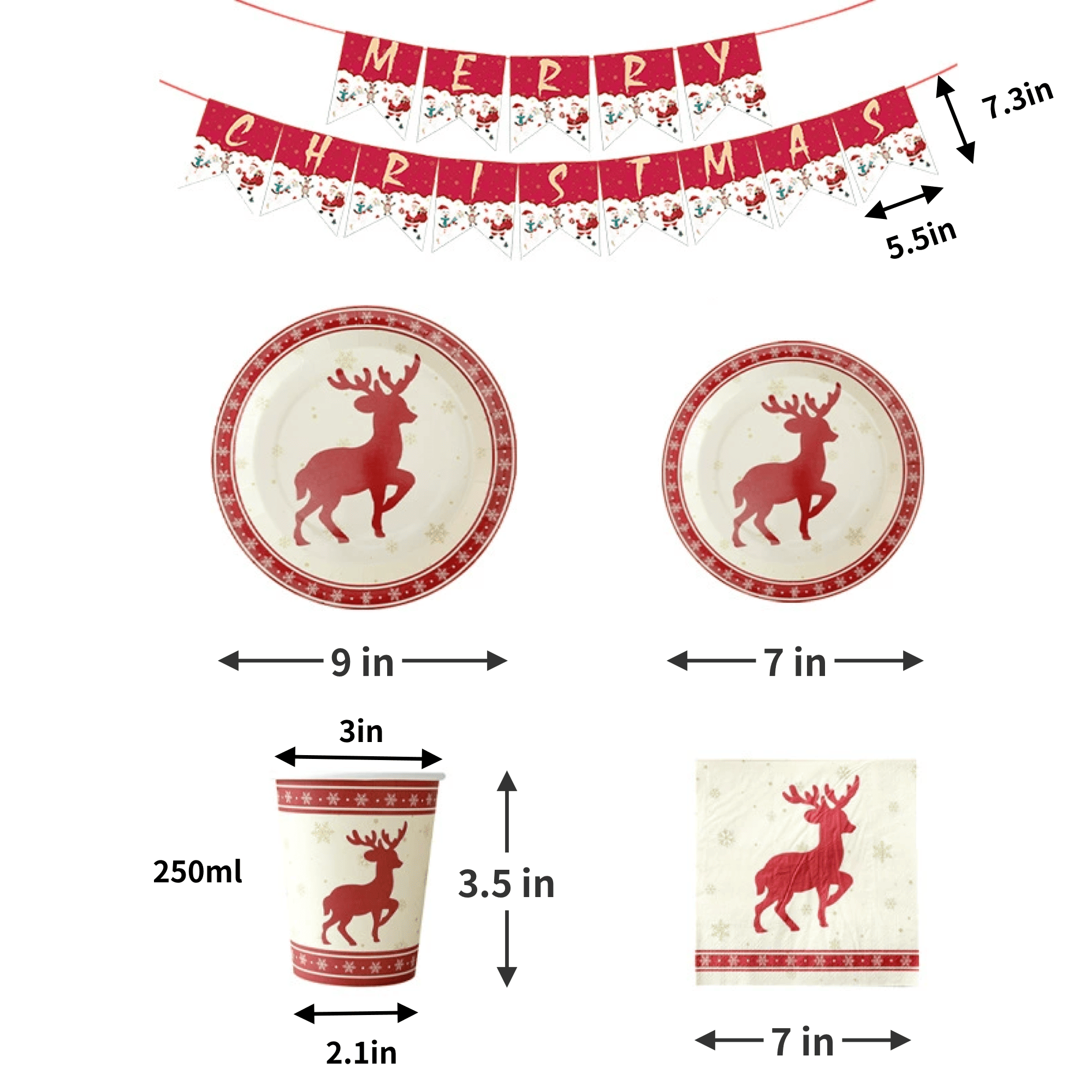 Christmas Disposable Dinnerware Party Kit 3