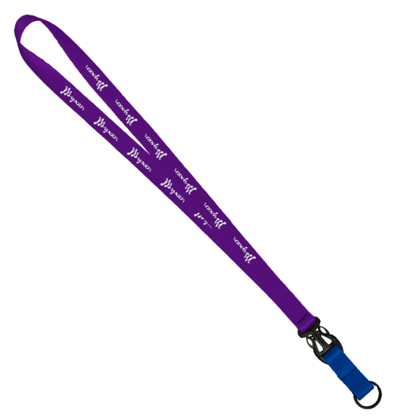 3/4" Multi color (Top and bottom) Nylon Lanyard with Plastic Slide Buckle R 114