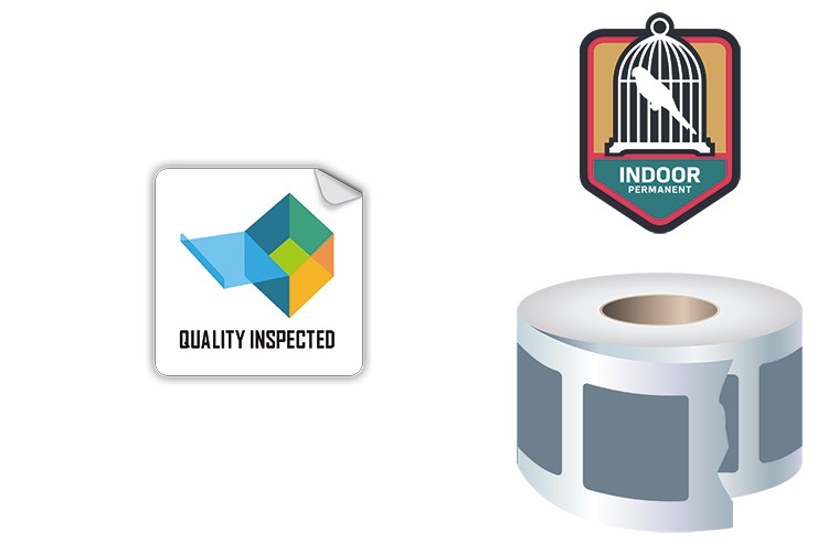 Roll Stickers / Decal - Indoor Permanent - 1x1 Square Shape 1