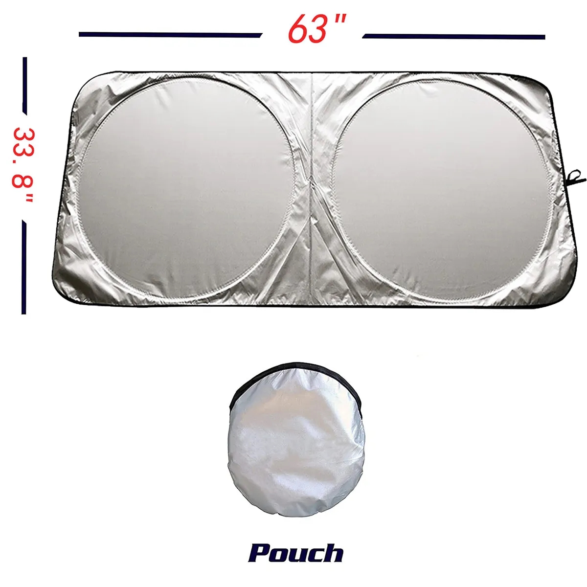 Car Windshield Sun Shade with Storage Pouch 3