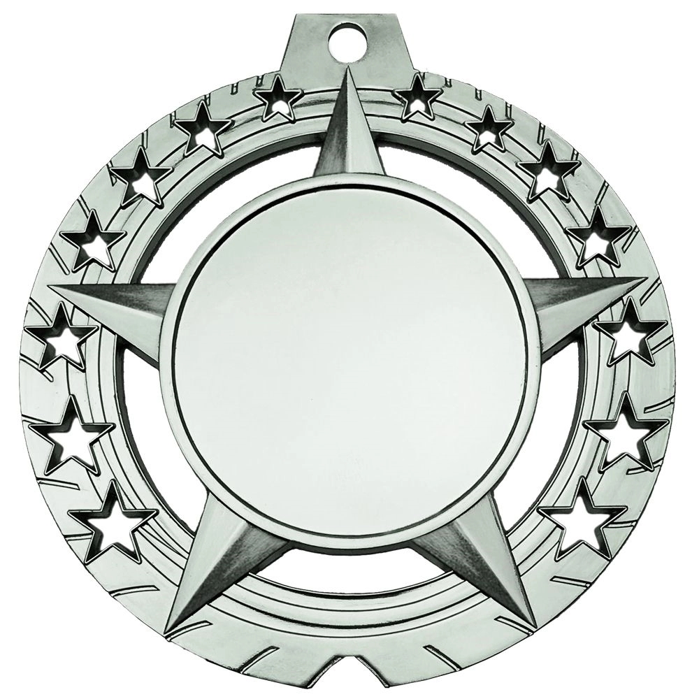 3 3/4" Antique Gold Star Insert Medal 19