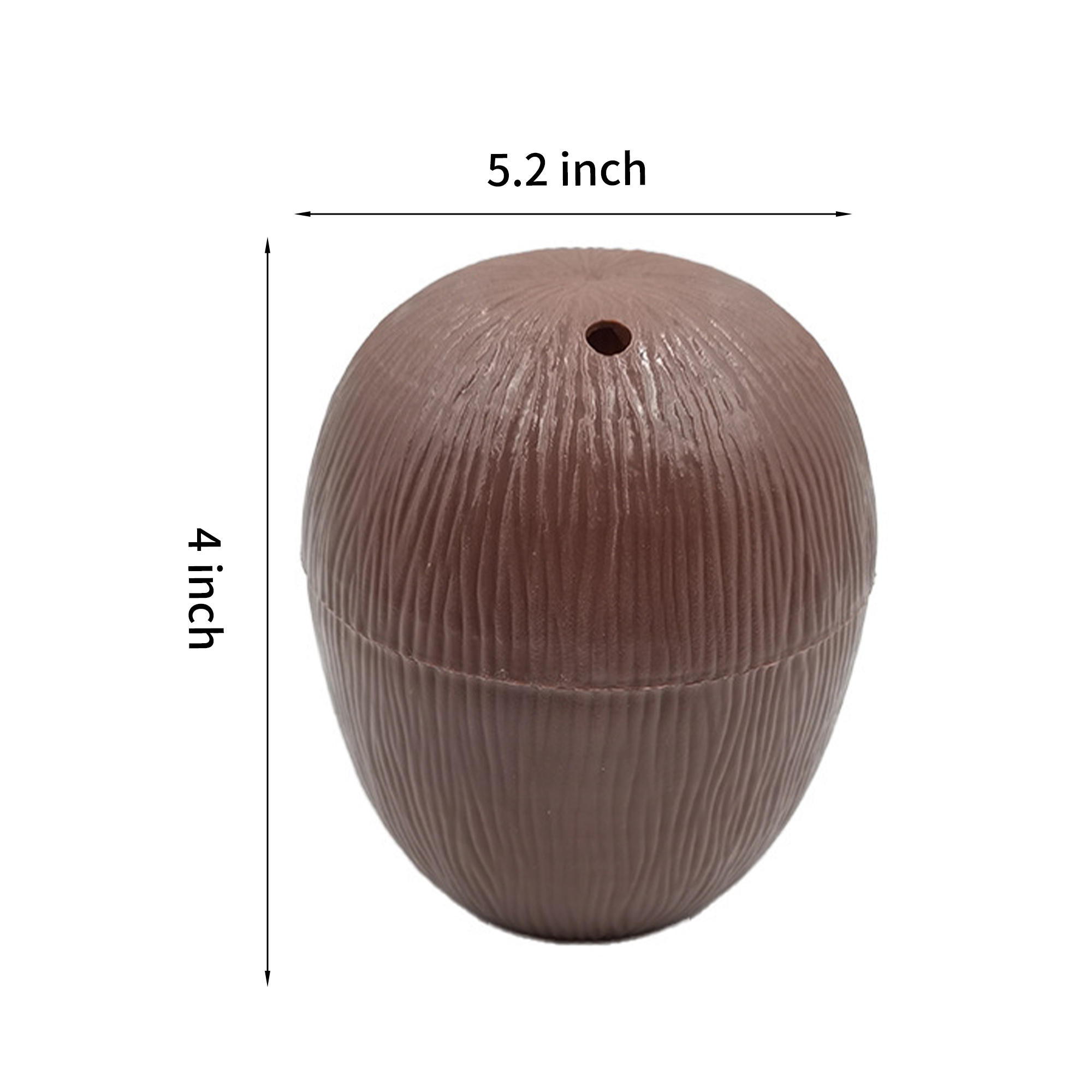 Plastic Coconut Cup 16 Oz With Decorative Flower Straw 3