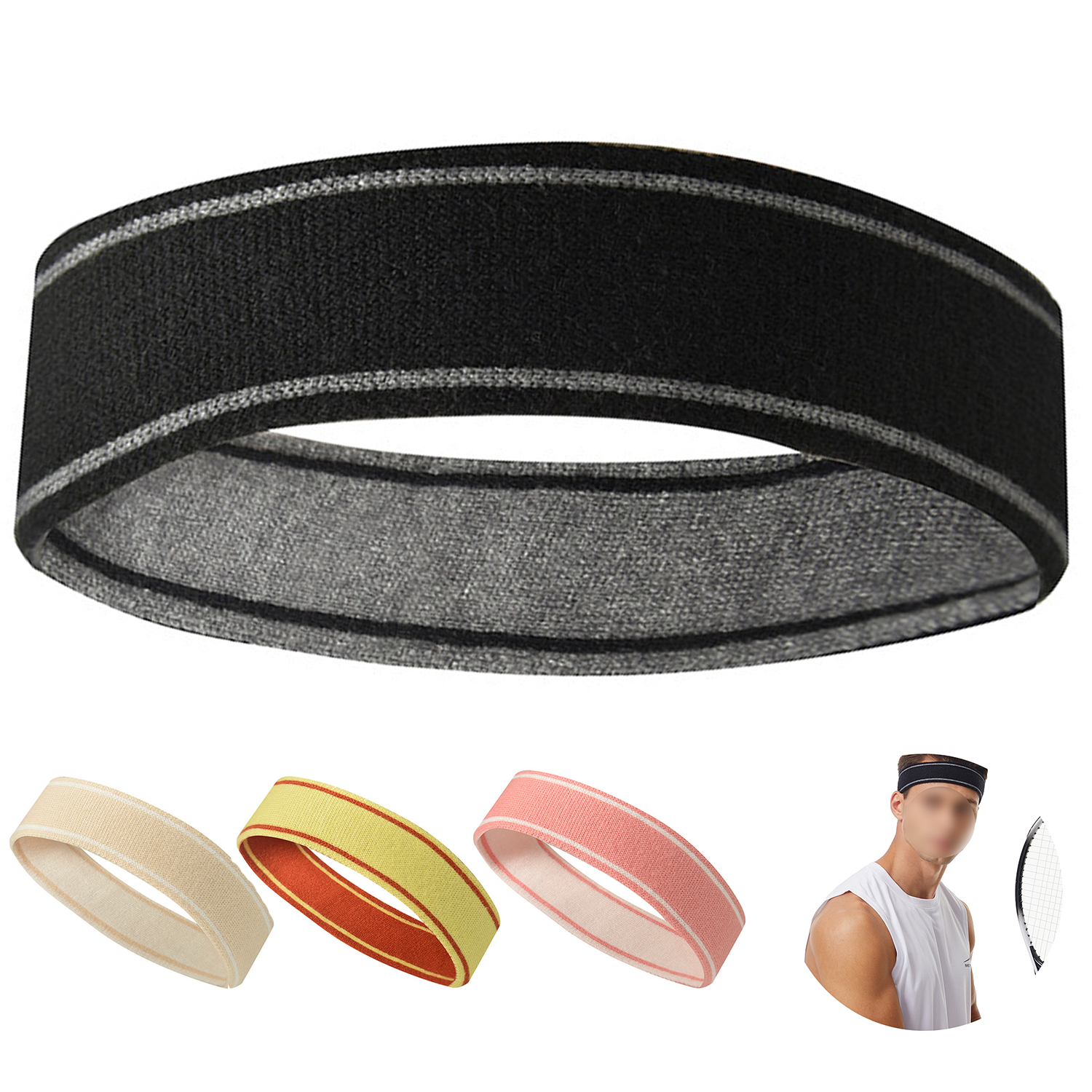 Striped Tennis Sport Headband 8