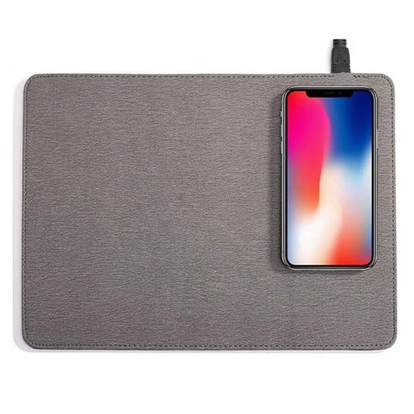 PU Leather Qi Wireless Charger Mouse Pad 2