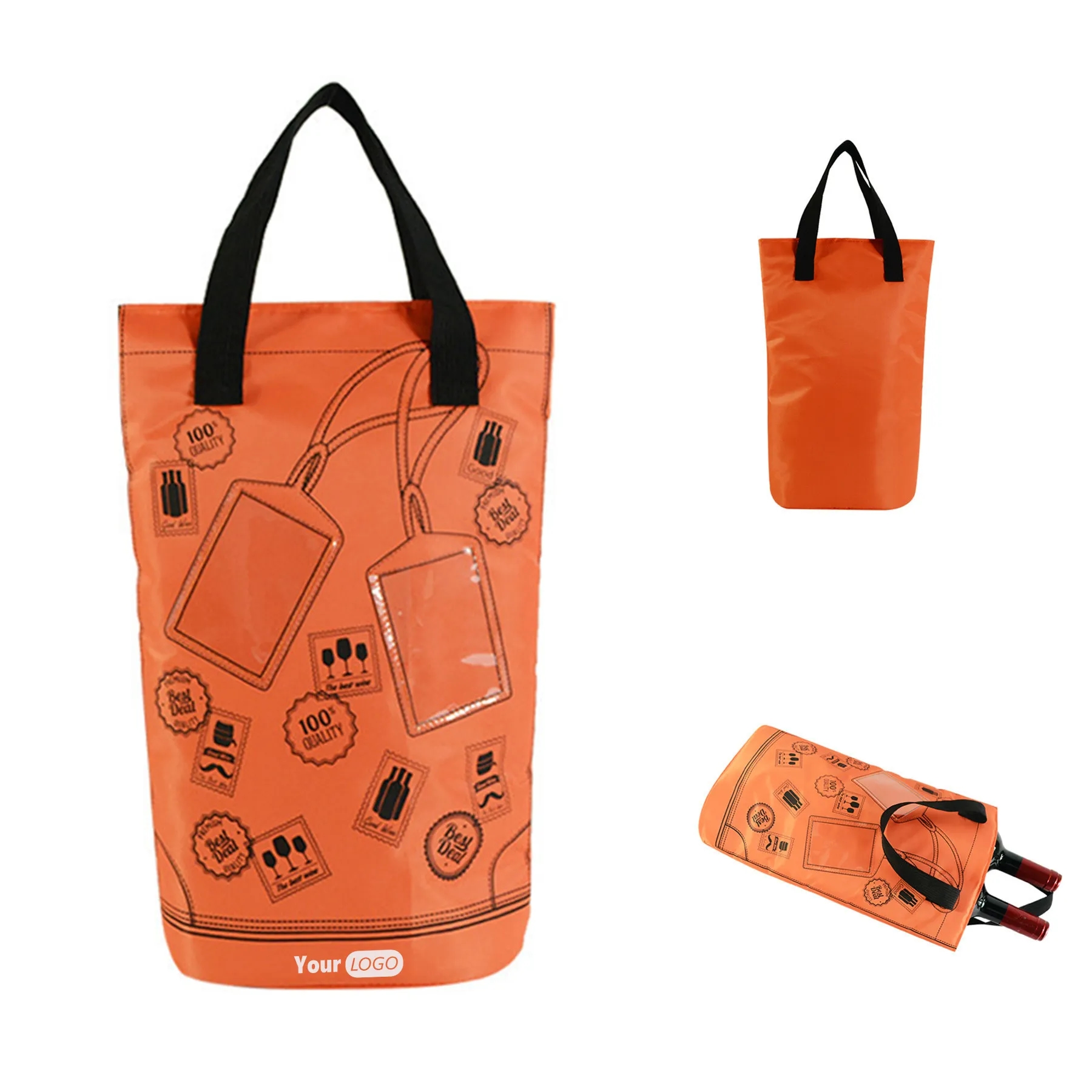 Polyester Champagne Wrapped Gift Ice Packs 4