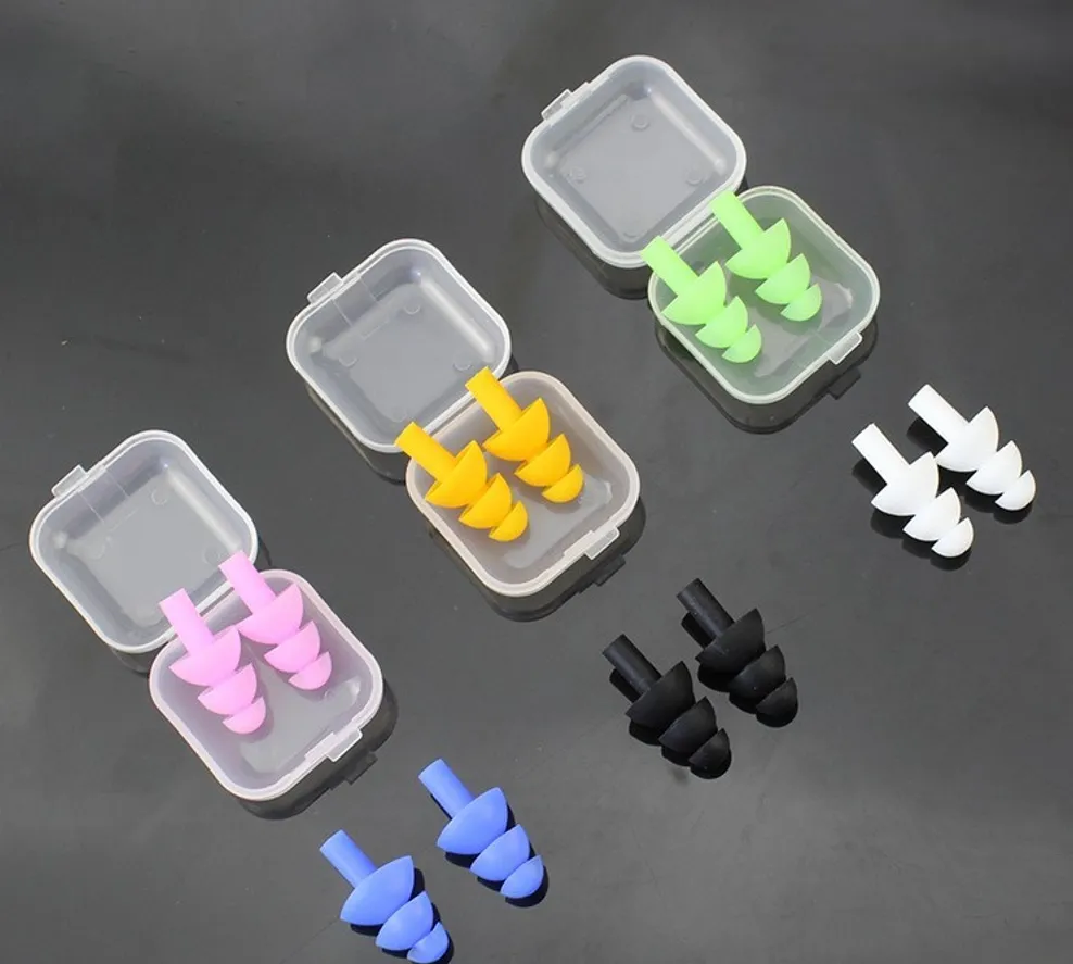 Custom logo silicone Swimming earplug noise reduction 3