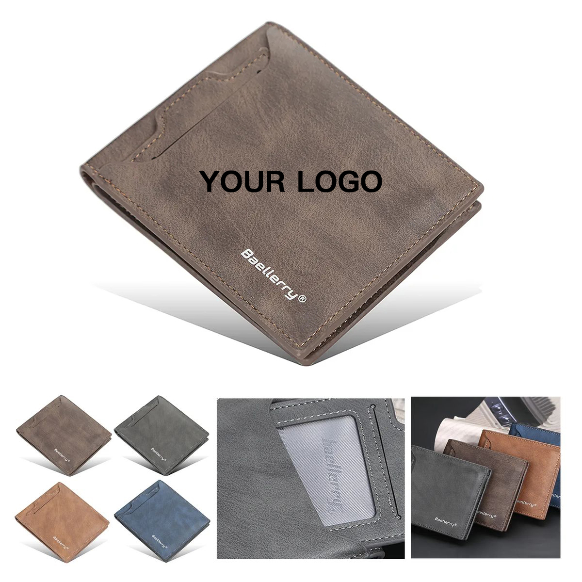 PU Leather Mens Wallet 3 Fold with Card and ID Holders 2
