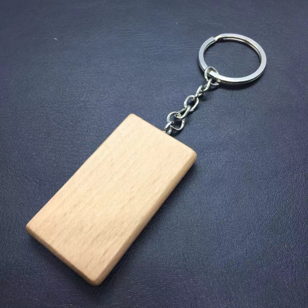 Wood Euro Key Ring 1