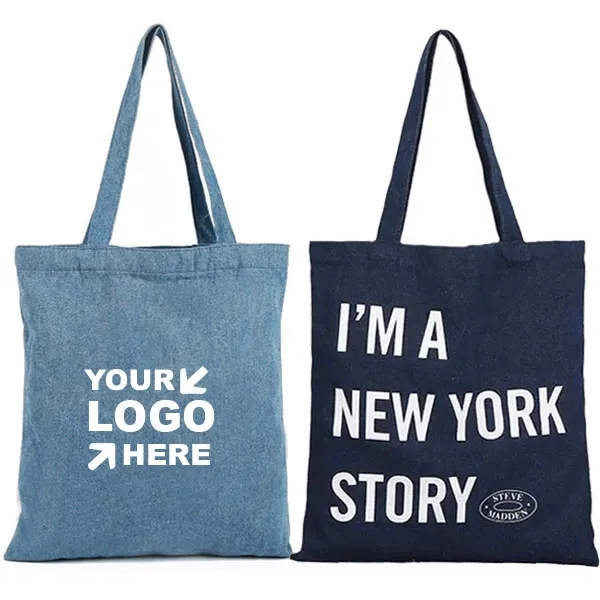 Reusable Denim Tote Bag, custom tote bag with logo imprint 5