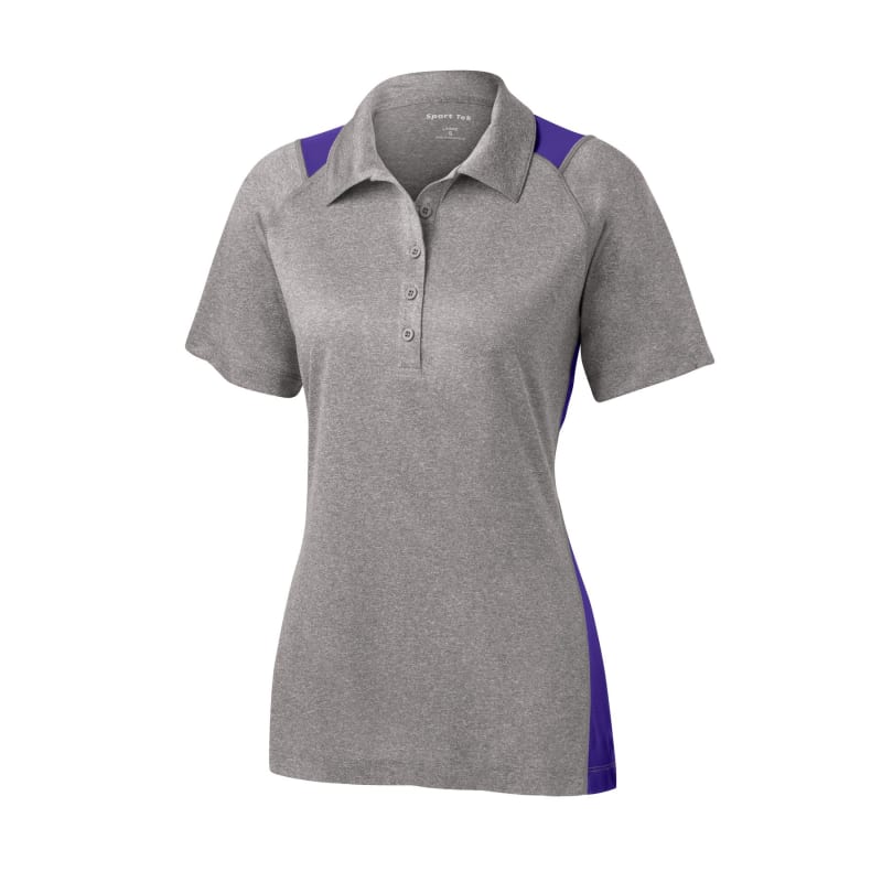 Sport-Tek Women's Heather Colorblock Contender Polo. 6
