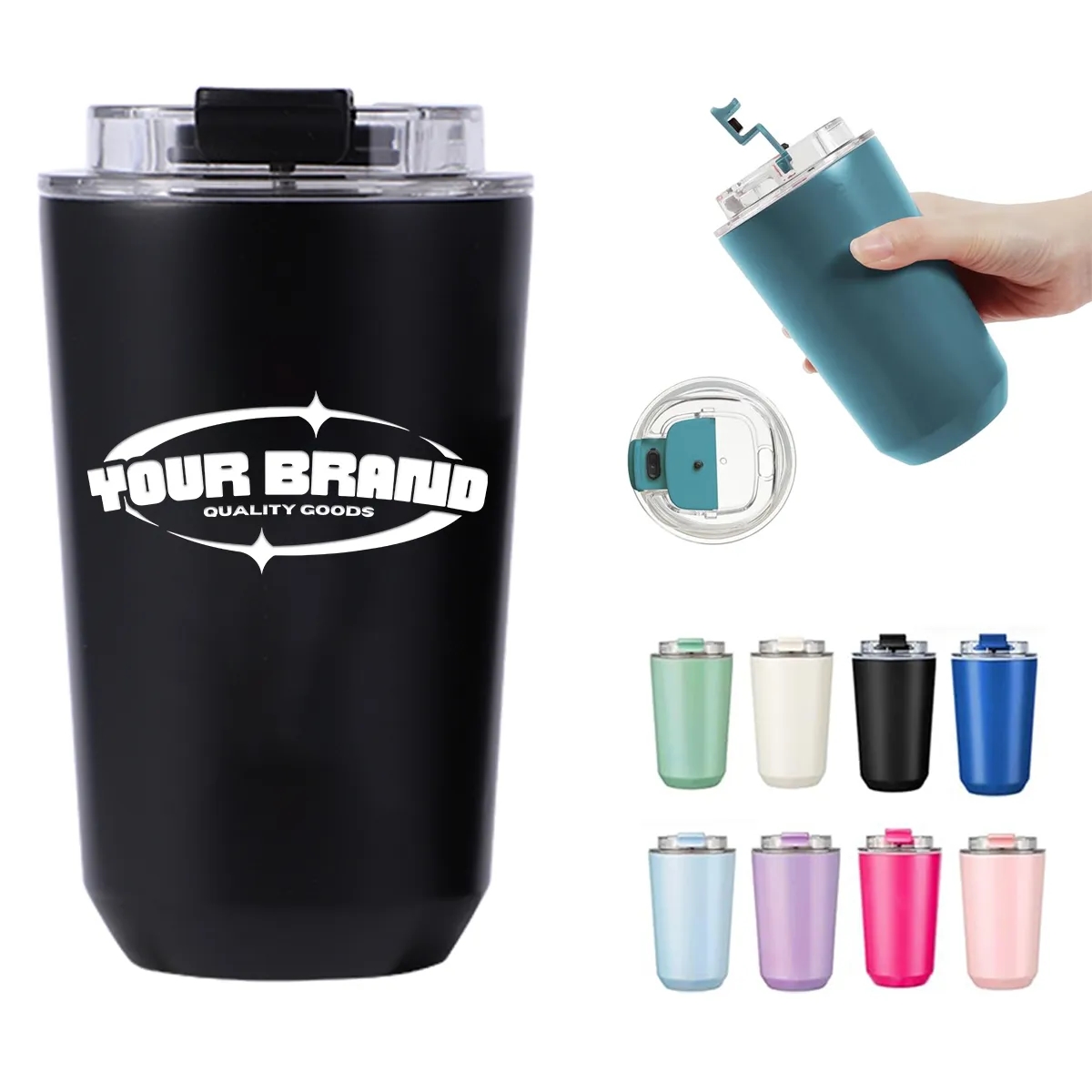 Vacuum Insulated Leakproof Travel Coffee Mug with Lid 1