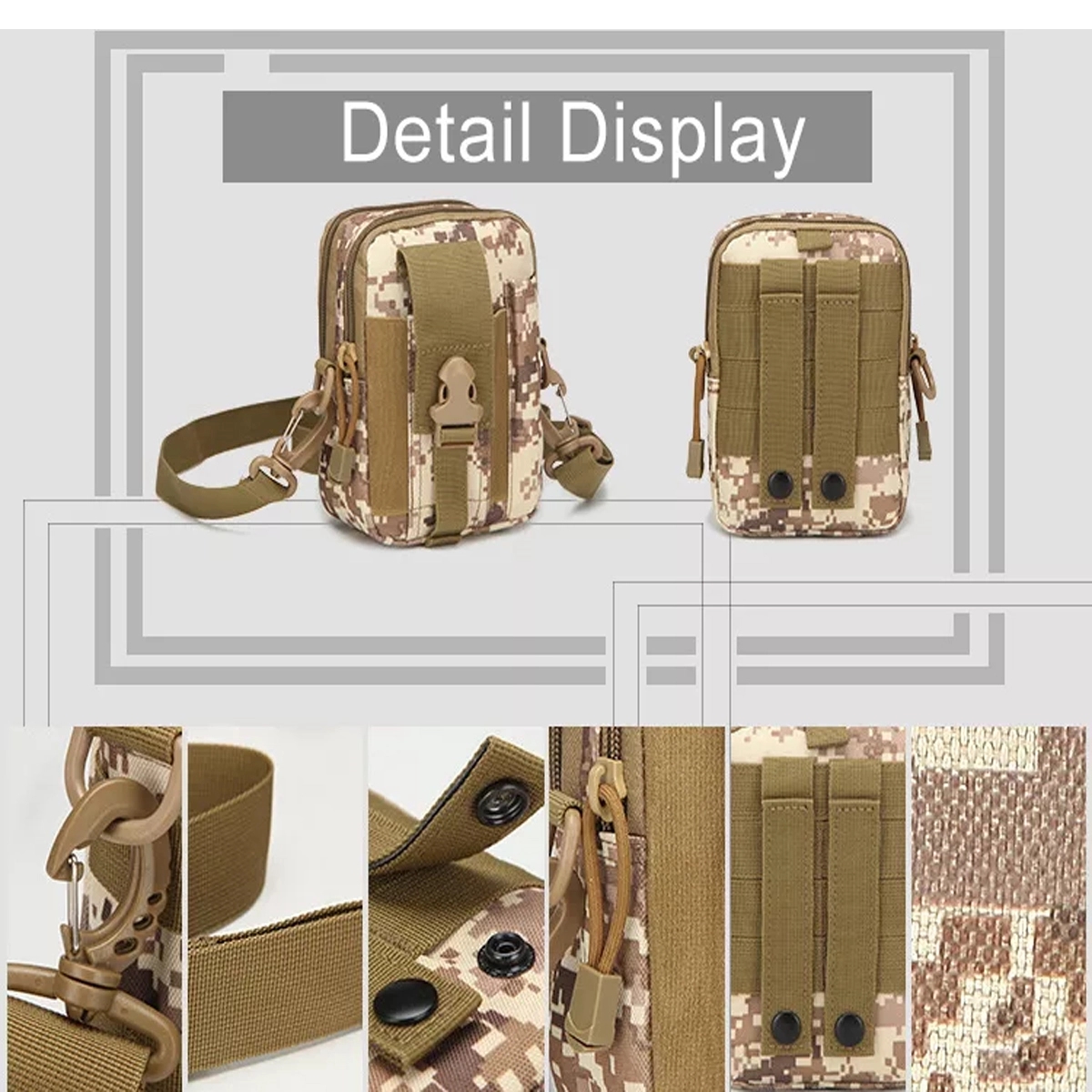 2 In 1 Tactical Waist Pouch with Shoulder Strap 4