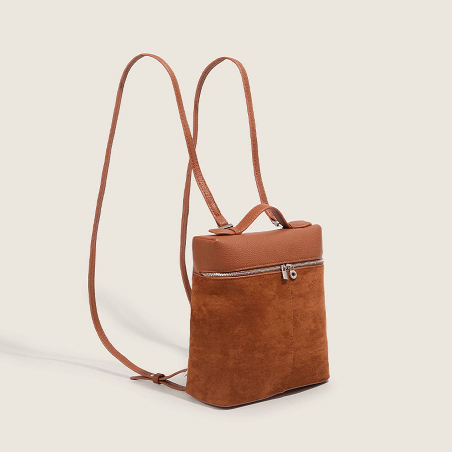 PU Leather Square Minimalist Backpack 3