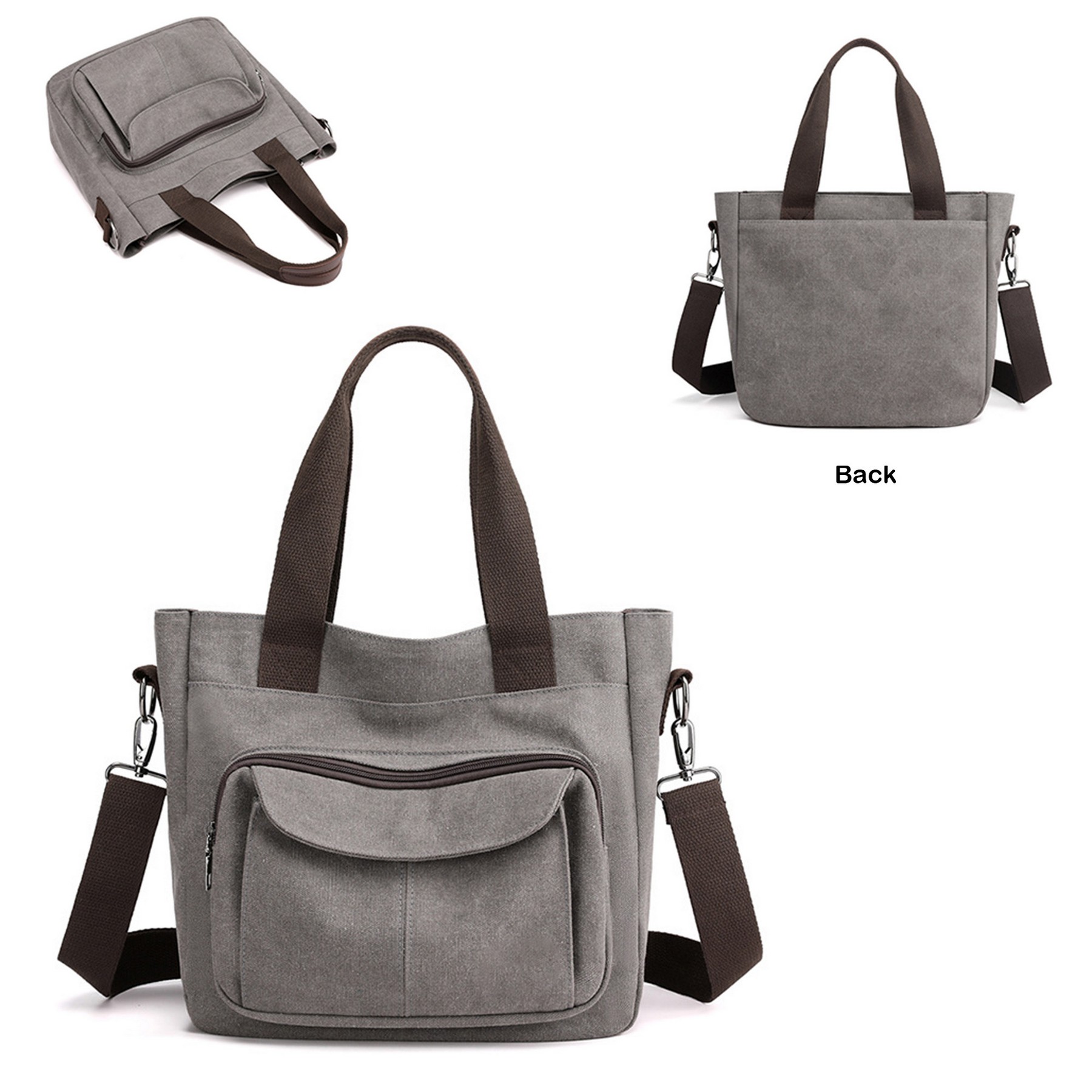 Retro Canvas Tote Bag W/Strap 1